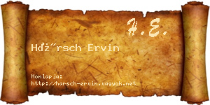Hársch Ervin névjegykártya